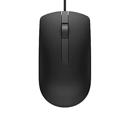 Dell MS116 Wired Optical Mouse, 1000DPI, LED Tracking, Scrolling Wheel, Plug and Play